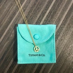 Tiffany & Co. Gold Peace Sign Necklace
